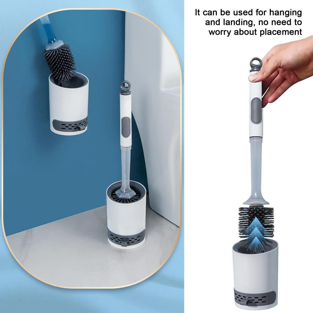 Silicone Toilet Brush with Refillable Handle Dispenser