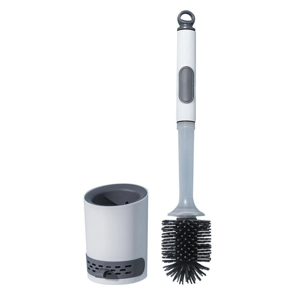 Silicone Toilet Brush with Refillable Handle Dispenser