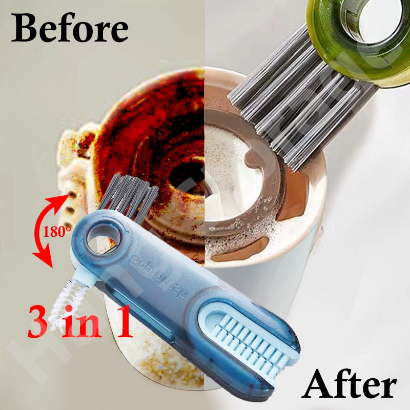 3 In 1 Cup Lid Gap Cleaning Brush 3 Pcs Set