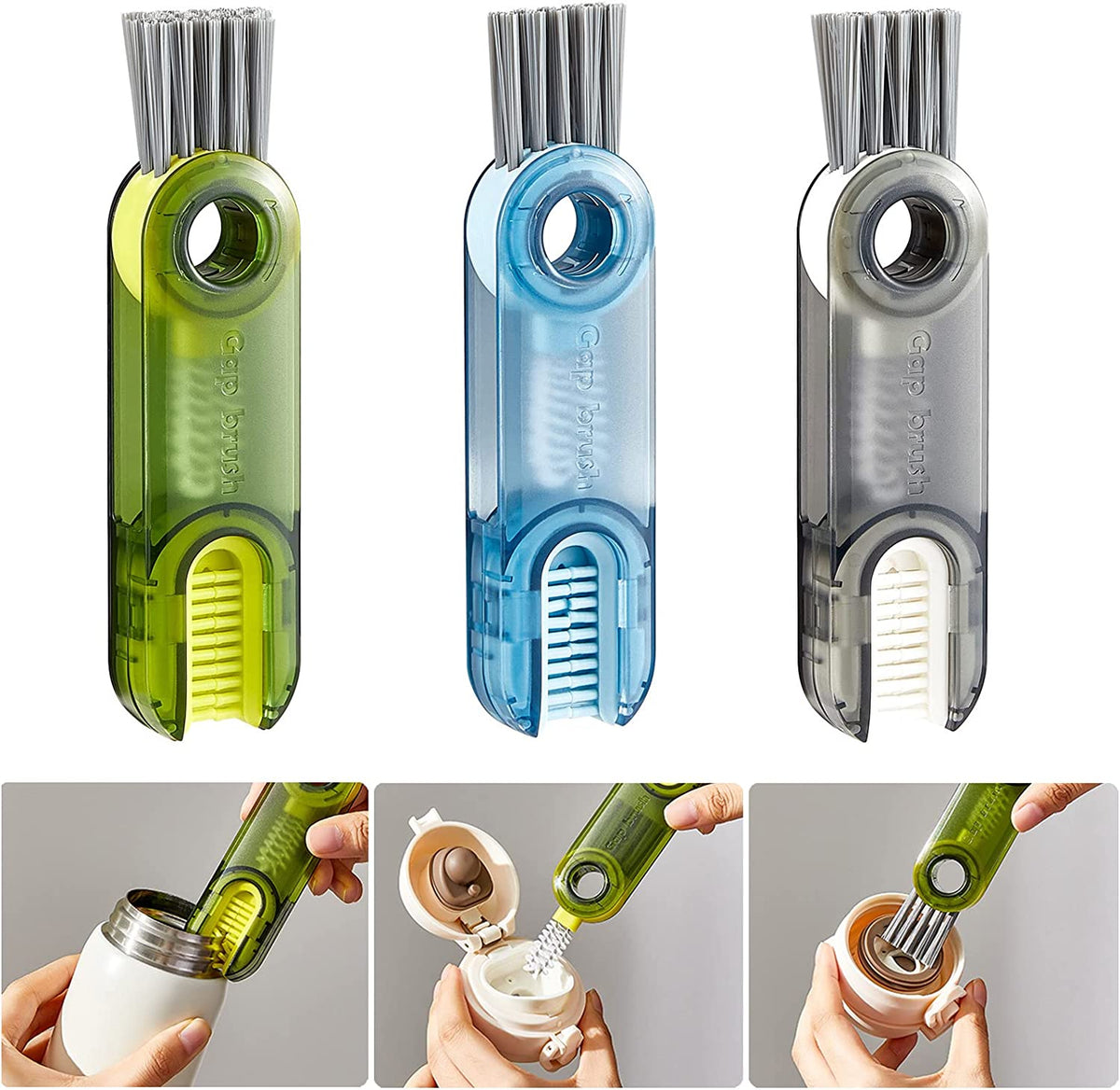 3 In 1 Cup Lid Gap Cleaning Brush 3 Pcs Set