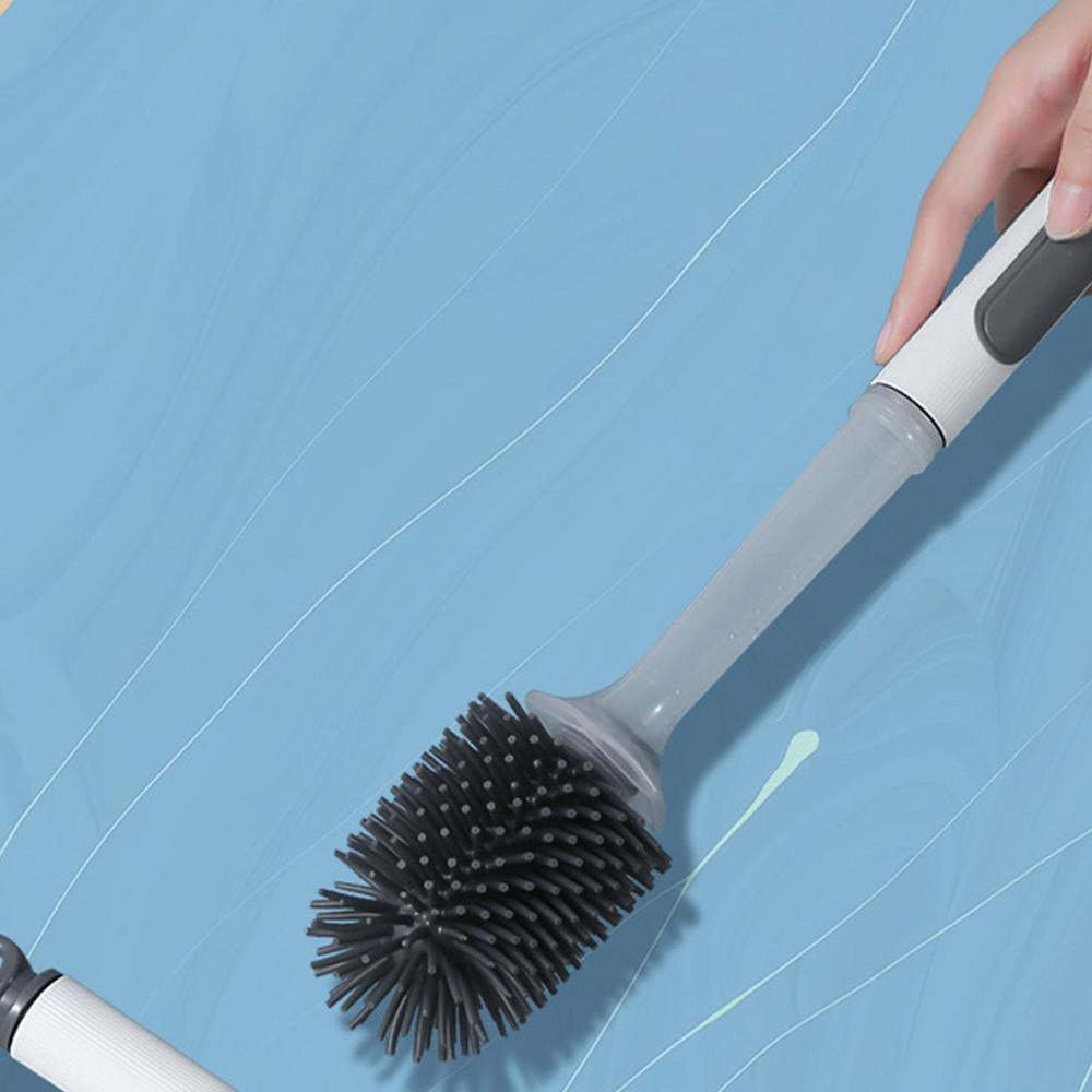 Silicone Toilet Brush with Refillable Handle Dispenser